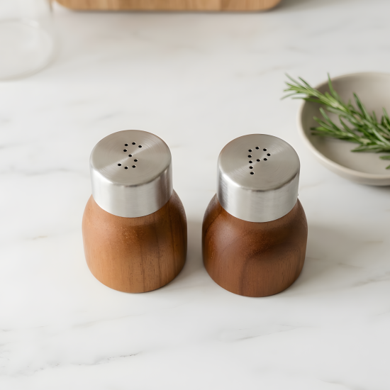 Wooden Salt Shaker - 2 Pcs